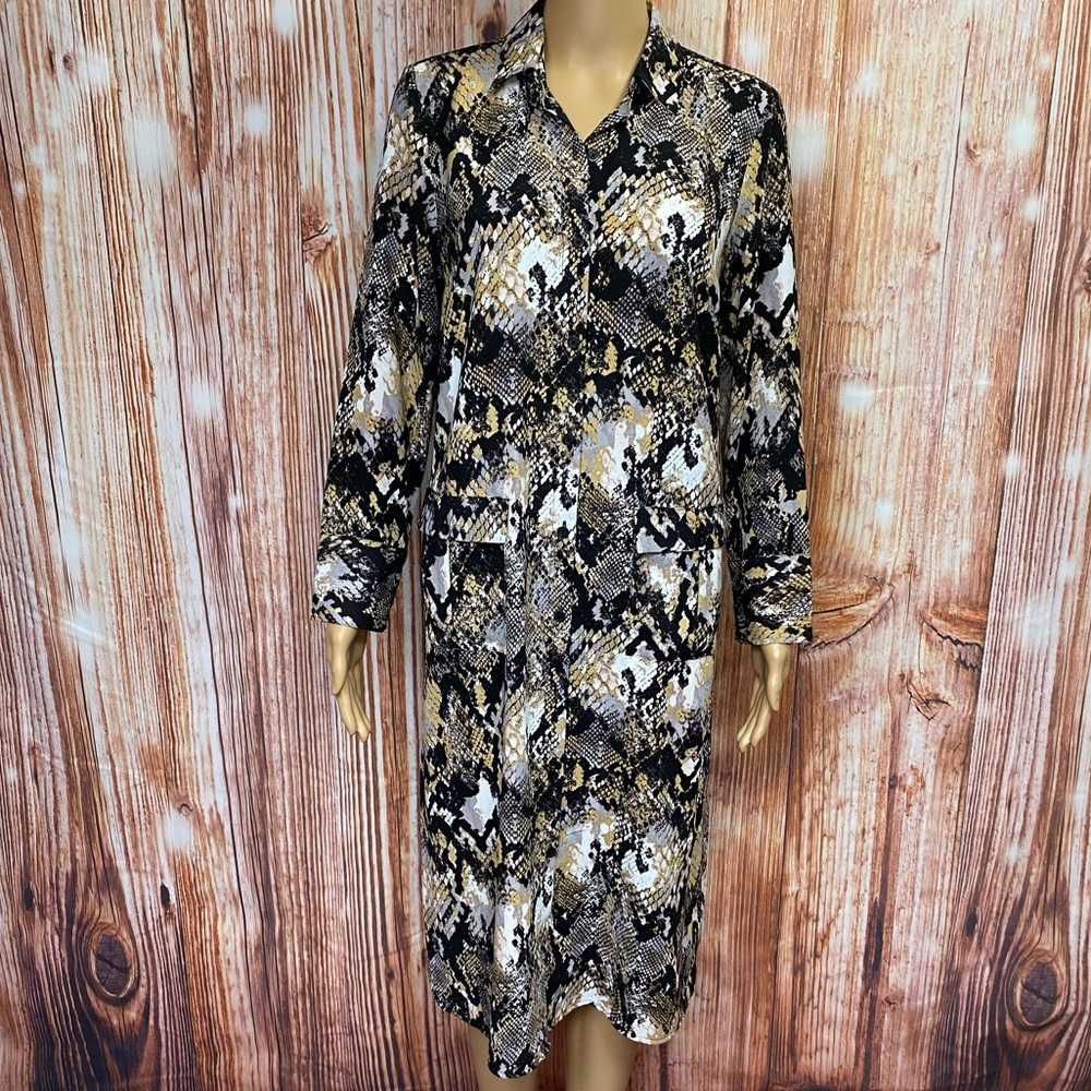 Jennifer Lopez Python Print Collared Shirtdress - image 2